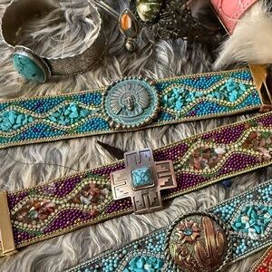 Choice of “Miss Kitty” Western Magnetic Beaded Bracelet with Southwestern Concho